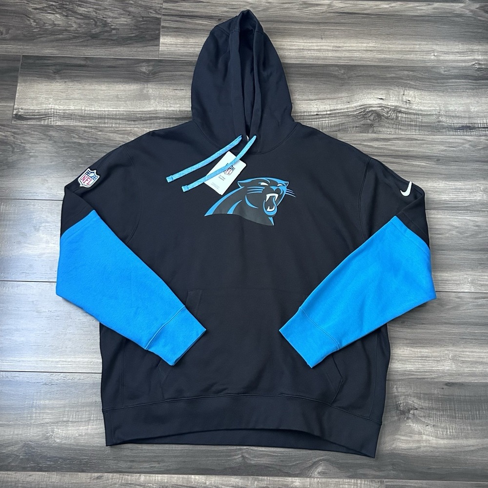 Nike Carolina Panthers NFL Sideline Club Pullover Hoodie Sweatshirt Mens XL New